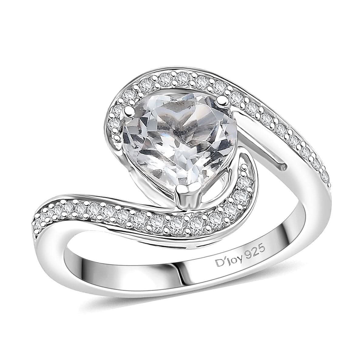 Golconda Topaz Bypass Ring in Platinum Over Sterling Silver (Size 10.0) 2.50 ctw