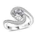 Golconda Topaz Bypass Ring in Platinum Over Sterling Silver (Size 10.0) 2.50 ctw - Sticky add to cart bar