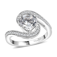 Golconda Topaz Bypass Ring in Platinum Over Sterling Silver (Size 10.0) 2.50 ctw