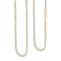 3.50mm Cuban Chain Necklace in 14K Yellow and White Gold 4.4 Grams 20 Inches