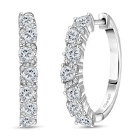 D'Joy Golconda Topaz 2.00 ctw Wave Hoop Earrings in Platinum Over Sterling Silver