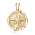 Lightning Bolt Medallion Pendant without Chain in 10K Yellow Gold 2.6 Grams - Sticky add to cart bar