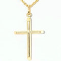 30mm Tube Cross Pendant in 14K Yellow Gold 1.27 Grams - Sticky add to cart bar