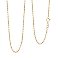 10K Yellow Gold 1.6mm Rope Chain Necklace (16 Inches) (0.84 g)