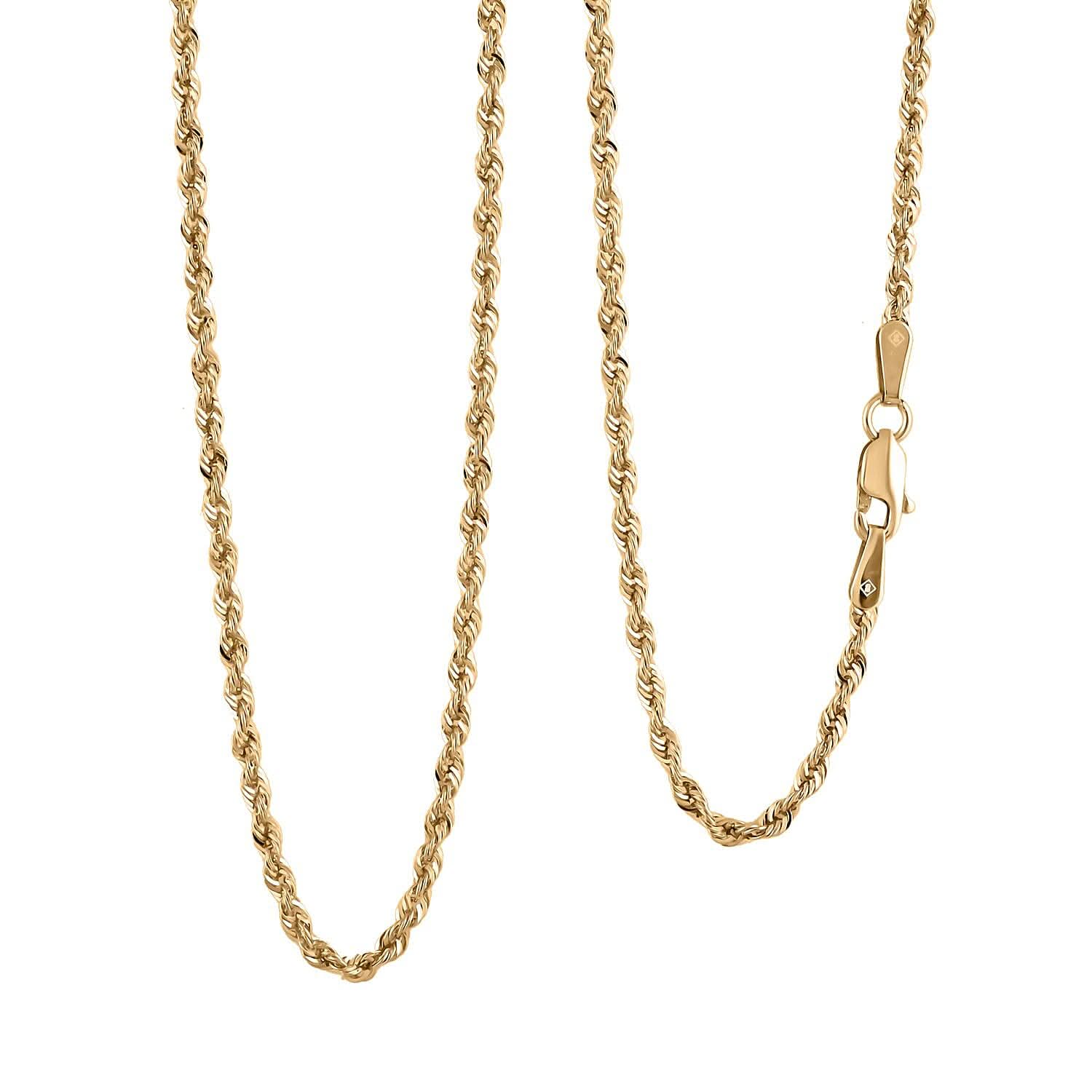 2mm Rope Chain Necklace in 10K Yellow Gold 2 Grams 24 Inches