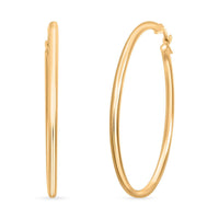 2x40mm Hoop Earrings in 10K Yellow Gold 2.5 Grams
