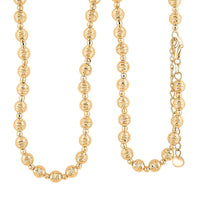 10K Yellow Gold Diamond-cut Beaded Necklace 16-18 Inches 10.55 Grams