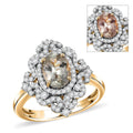 D'Joy AAA Turkizite, Moissanite Ring in 18K Vermeil YG Over Sterling Silver (Size 10.0) 2.15 ctw - Sticky add to cart bar