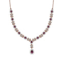 D'Joy AAA Radiant Ember Garnet and White Zircon 5.50 ctw Purple Majestic Necklace in 18K Vermeil Rose Gold Over Sterling Silver 18 Inches - Sticky add to cart bar