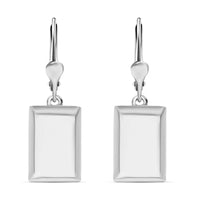 Bar Earrings in Rhodium Over Sterling Silver 3 Grams