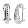 Luxuriant Lab Grown Diamond G-H SI 0.50 ctw Omega Clip Earrings in Rhodium Over Sterling Silver - Sticky add to cart bar