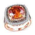 Luxoro 10K Rose Gold Premium Picos Altos Sphalerite, Natural Champagne and White Diamond (I2) (1.10 cts) Ring (Size 10.0) 10.30 ctw - Sticky add to cart bar