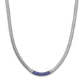 Blue Austrian Crystal Snake Chain Necklace (20-22 Inches) in Stainless Steel - Sticky add to cart bar