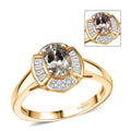 D'Joy AAA Turkizite, Moissanite Fancy Ring in 18K Vermeil YG Over Sterling Silver (Size 10.0) 1.10 ctw - Sticky add to cart bar