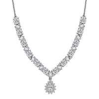 D'Joy Moissanite 8.10 ctw Stars and Constellations Necklace in Rhodium Over Sterling Silver 18-20 Inches