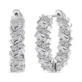 D'Joy Moissanite 3.15 ctw Wave Earrings in Rhodium Over Sterling Silver - Sticky add to cart bar