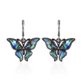 Abalone Shell Lever Back Earrings in Silvertone and Stainless Steel - Sticky add to cart bar