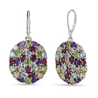 EverTrue Multi Gemstone Earrings in Platinum Bond 12.60 ctw