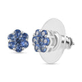 D'Joy Premium Ceylon Blue Sapphire 1.00 ctw Moonlit Earrings in Rhodium Over Sterling Silver - Sticky add to cart bar