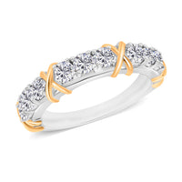 Grandidierite 1.08 ctw XOXO Ring in 18K Vermeil RG and Rhodium Over Sterling Silver (Size 10) 1
