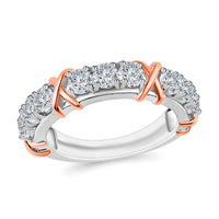 Grandidierite 1.08 ctw XOXO Ring in 18K Vermeil RG and Rhodium Over Sterling Silver (Size 10) 1