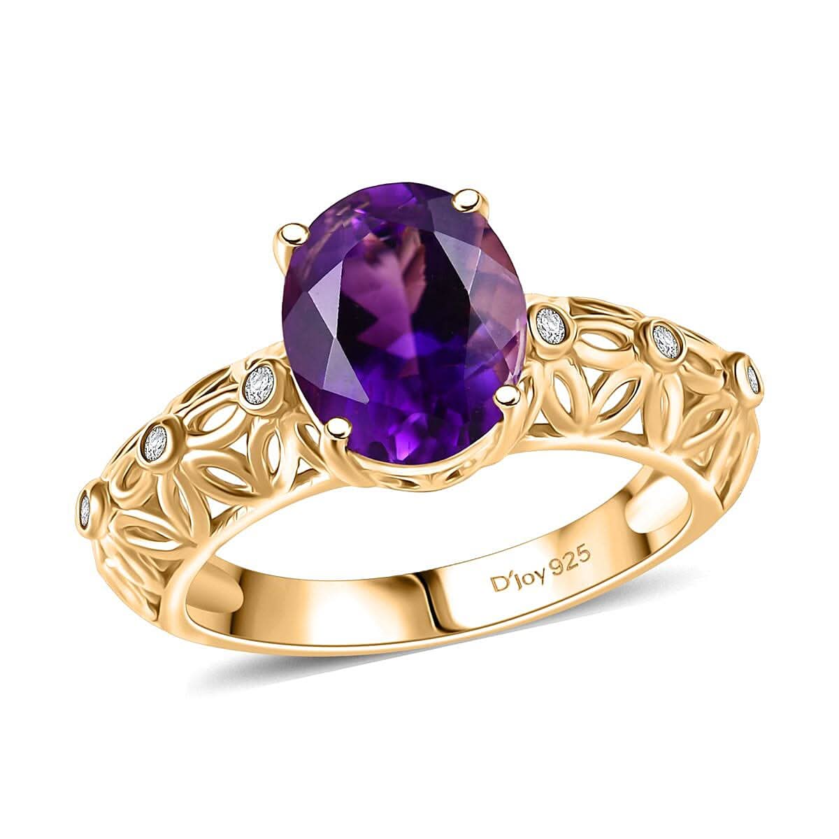 Premium Moroccan Rose, Moissanite Fancy Ring in 18K Vermeil YG Over Sterling Silver 2.65 ctw (Size 10) 2.65 ctw