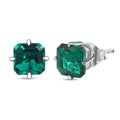 Certified & Appraised AAA Luxuriant Lab Grown Emerald 1.79 ctw Solitaire Stud Earrings in 10K White Gold - Sticky add to cart bar