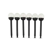 CLOSEOUT Moonrays 6 Crackle Glass Ball Solar Stake Lights