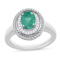 Luxoro Premium Kagem Zambian Emerald and G-H I2 Diamond 1.60 ctw Ring in 10K White Gold (Size 10) 1 - Sticky add to cart bar