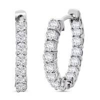 Luxuriant Lab Grown Diamond G-H SI 2.00 ctw Hoop Earrings in Rhodium Over Sterling Silver