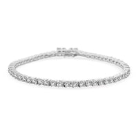 Luxuriant Lab Grown Diamond G-H SI 4.00 ctw Bracelet in Rhodium Over Sterling Silver (8.00 In)