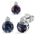 Certified & Appraised 10K White Gold AAA Luxuriant Lab Grown Alexandrite, Lab Grown Diamond (G-H, SI) Earrings 2.68 ctw - Sticky add to cart bar