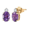 Certified & Appraised 10K Yellow Gold AAA Luxuriant Lab Grown Color Change Sapphire, Lab Grown Diamond (G-H, SI) Earrings 2.95 ctw - Sticky add to cart bar