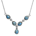 Mojave Blue Turquoise Necklace (18 Inches) in Stainless Steel 5.70 ctw - Sticky add to cart bar