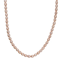 Peach Freshwater Pearl Oval Shape Blush Tide Necklace in 18K Vermeil Yellow Gold Over Sterling Silver 18-20 Inches