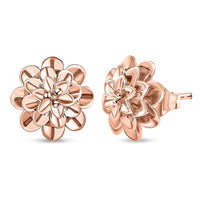 Floral Earrings in 10K White Gold 3.20 Grams