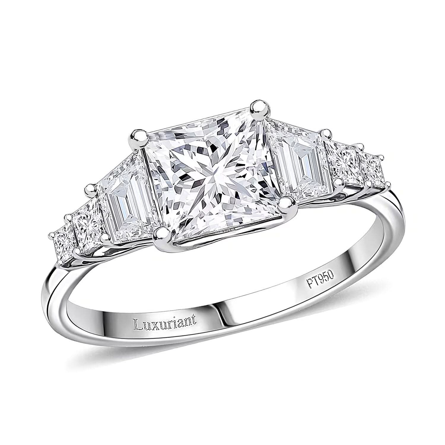 950 Platinum Luxuriant Lab Grown Diamond (E-F, VS) Ring (Size 9.0) (4.30 g) 3.00 ctw