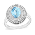 Luxoro Premium Mangoro Aquamarine and G-H I2 Diamond 2.35 ctw Ring in 14K White Gold 2 - Sticky add to cart bar
