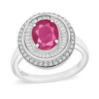 Luxoro Premium Mozambique Ruby and G-H I2 Diamond 3.15 ctw Ring in 14K White Gold