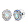 D'Joy Moon Glow Moonstone and White Zircon 2.75 ctw Celestial Elegance Earrings in Platinum Over Sterling Silver - Sticky add to cart bar
