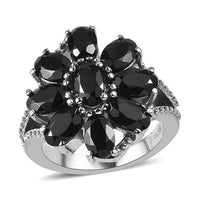 Thai Black Spinel Ring in Stainless Steel (Size 10.0) 4.90 ctw