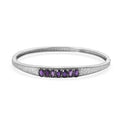 African Amethyst 2.90 ctw Bangle Bracelet in Stainless Steel (7.25 In) - Sticky add to cart bar