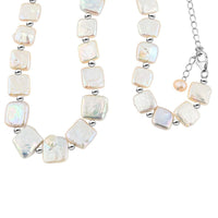 White Baroque Freshwater Pearl Necklace in Rhodium Over Sterling Silver (18 Inches)
