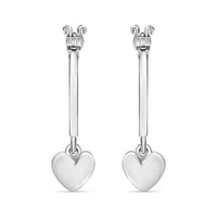 Heart Hoop Earrings in 10K White Gold 3.80 Grams