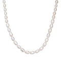 White Freshwater Pearl Cloud Kiss Necklace in Rhodium Over Sterling Silver 18 Inches - Sticky add to cart bar