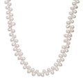 White Freshwater Pearl Oval Shape Dancing Bubbles Necklace in Rhodium Over Sterling Silver 18 Inches - Sticky add to cart bar