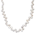 White Freshwater Pearl Button Shape Dancing bubbles Necklace in Rhodium Over Sterling Silver 18 Inches - Sticky add to cart bar