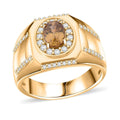 Premium Tanzania Yellow Zircon and White Zircon 1.90 ctw Ring in 18K Vermeil YG Over Sterling Silver (Size 10.0) - Sticky add to cart bar