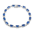Kashmir Kyanite and Moissanite 9.50 ctw Bracelet in Rhodium Over Sterling Silve (6.50 In) - Sticky add to cart bar