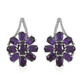 African Amethyst Earrings in Stainless Steel 6.50 ctw - Sticky add to cart bar